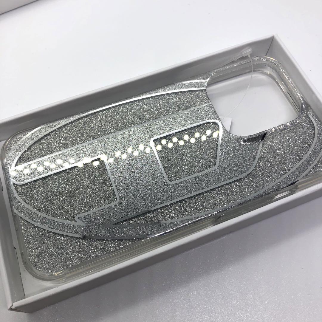 DIESEL iPhone15Proケース Oval D Clear ピンクメタリック