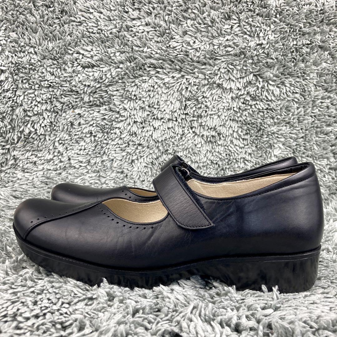 【美品】1989 H.M コンフォートクリニック 本革 ストラップ パンプス