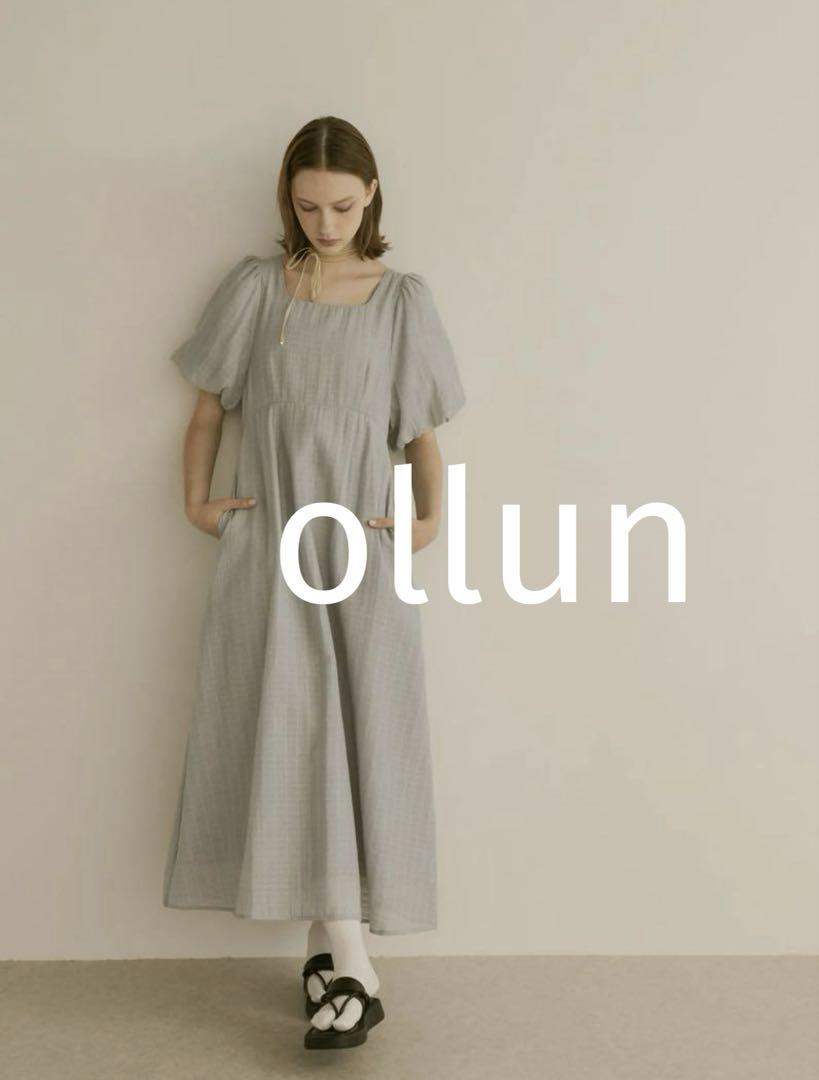 【期間限定！最安値挑戦】 ollun sheer check back ribbon one piece ワンピース