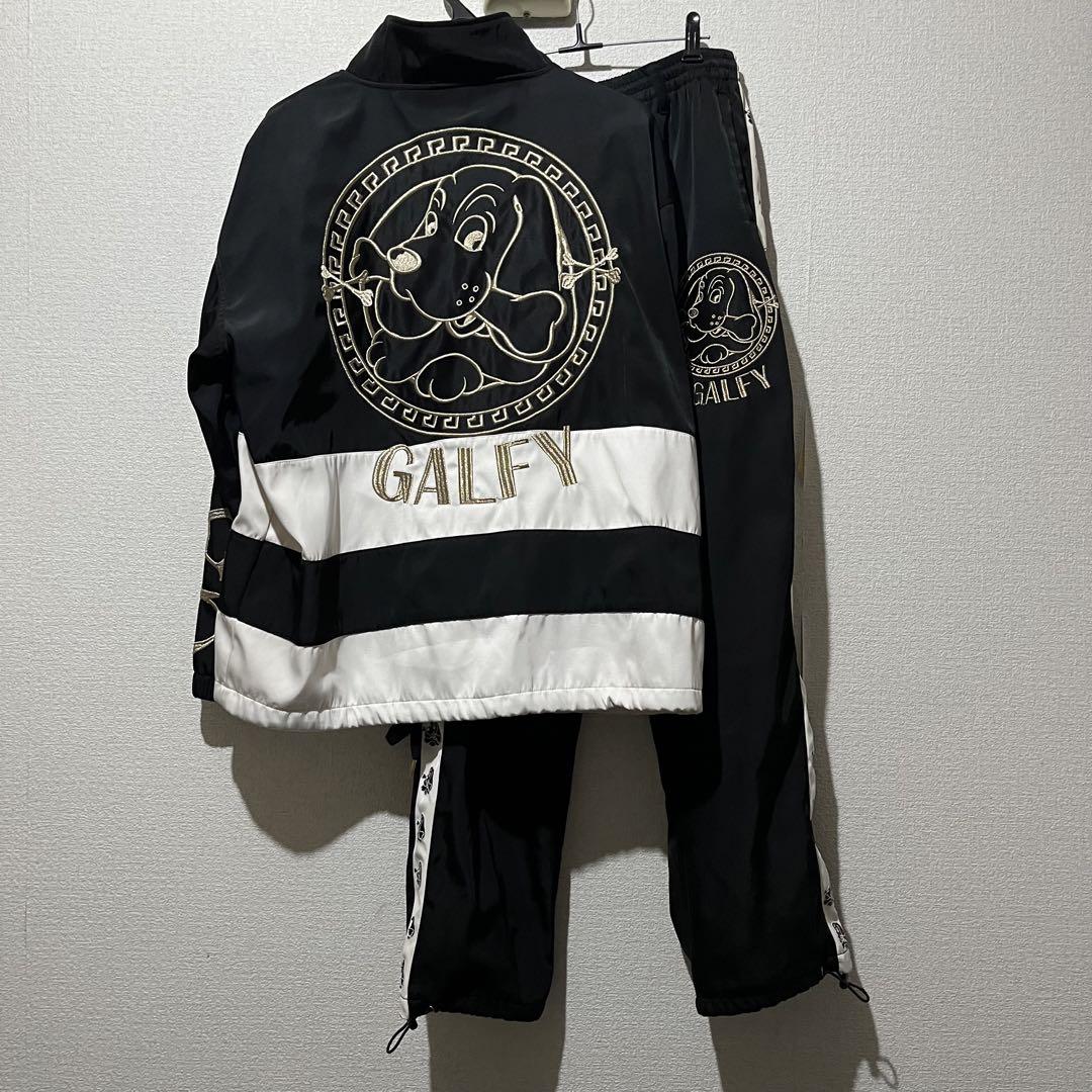 【入手困難】galfy セットアップ サークル ゴールド ブラック 刺繍 犬