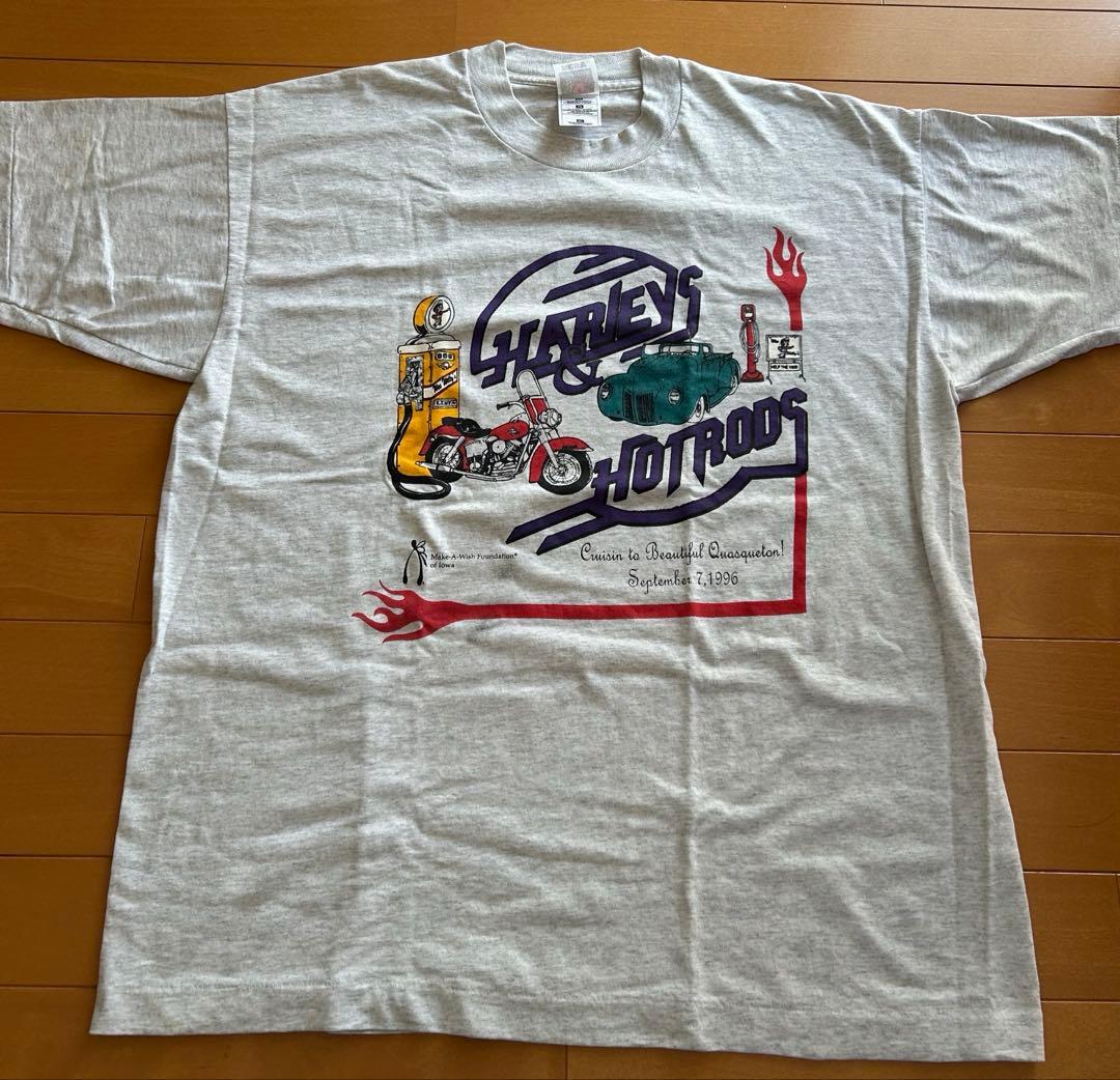 90s USA製　モーター　ハーレー　ホットロッドシングルステッチ　Tシャツ