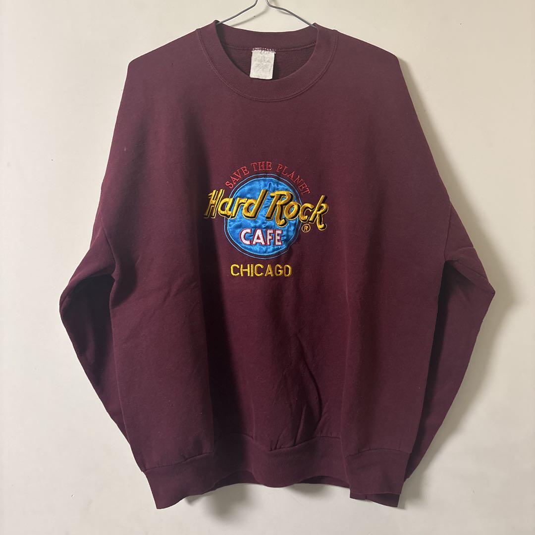 Hard Rock Cafe Chicago トレーナー バーガンディ