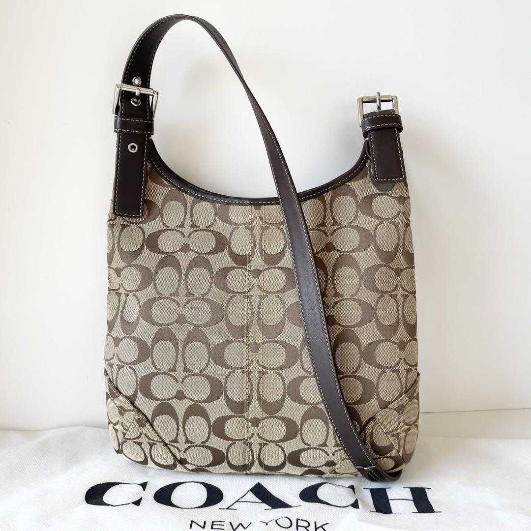 【新品・保管品】COACH コーチ ハンプトンズ ジャガード ショルダーバッグ