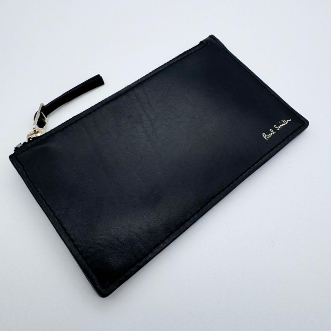 新品 ポールスミス バンドストライプ 小銭入れ フラグメントケース 黒 ブラック
