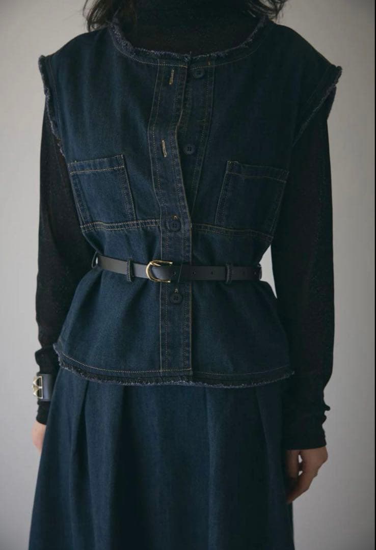 新品未使用品 ANDREA&Co AUBREY ベルト付デニムセットアップ