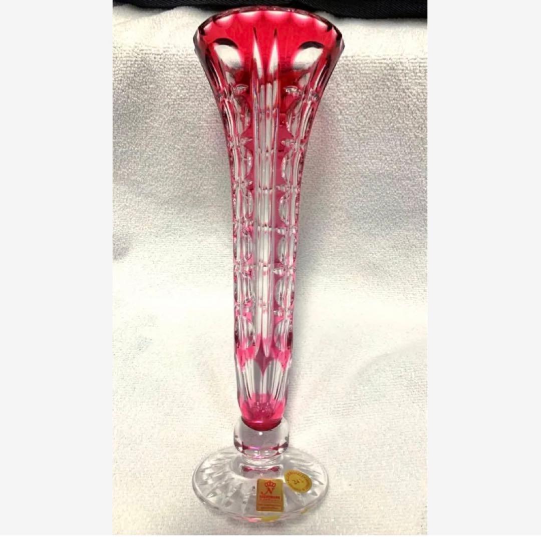 NACHTMANN ナハトマン 花瓶赤色被せ切子ガラス 花瓶 フラワーベース