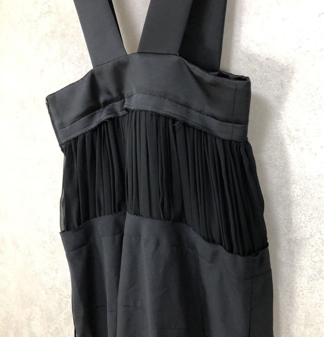 COMME des GARCONS 異素材切替ジャンパースカート 黒 ブラック