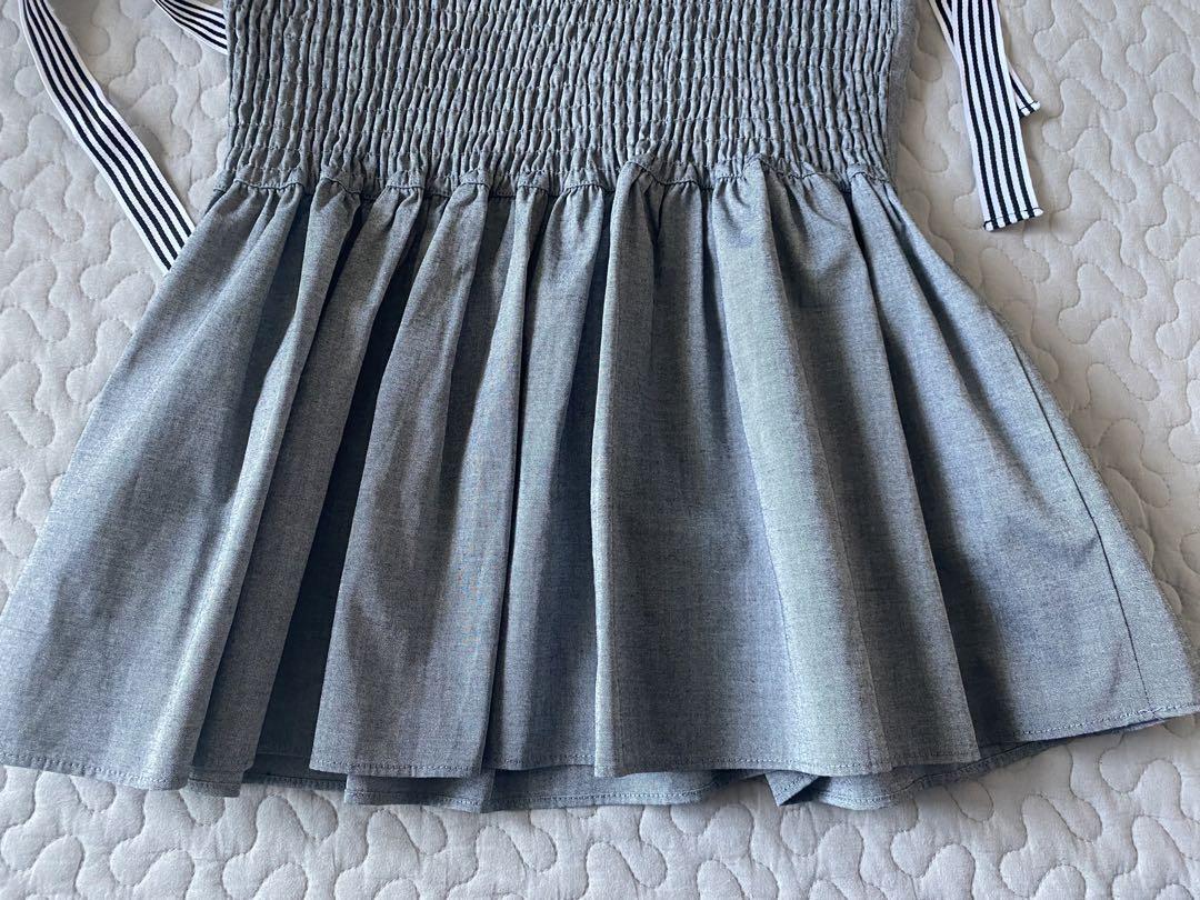 美品 メゾンエシェル こぼれパールボーダーリボンキャミソール