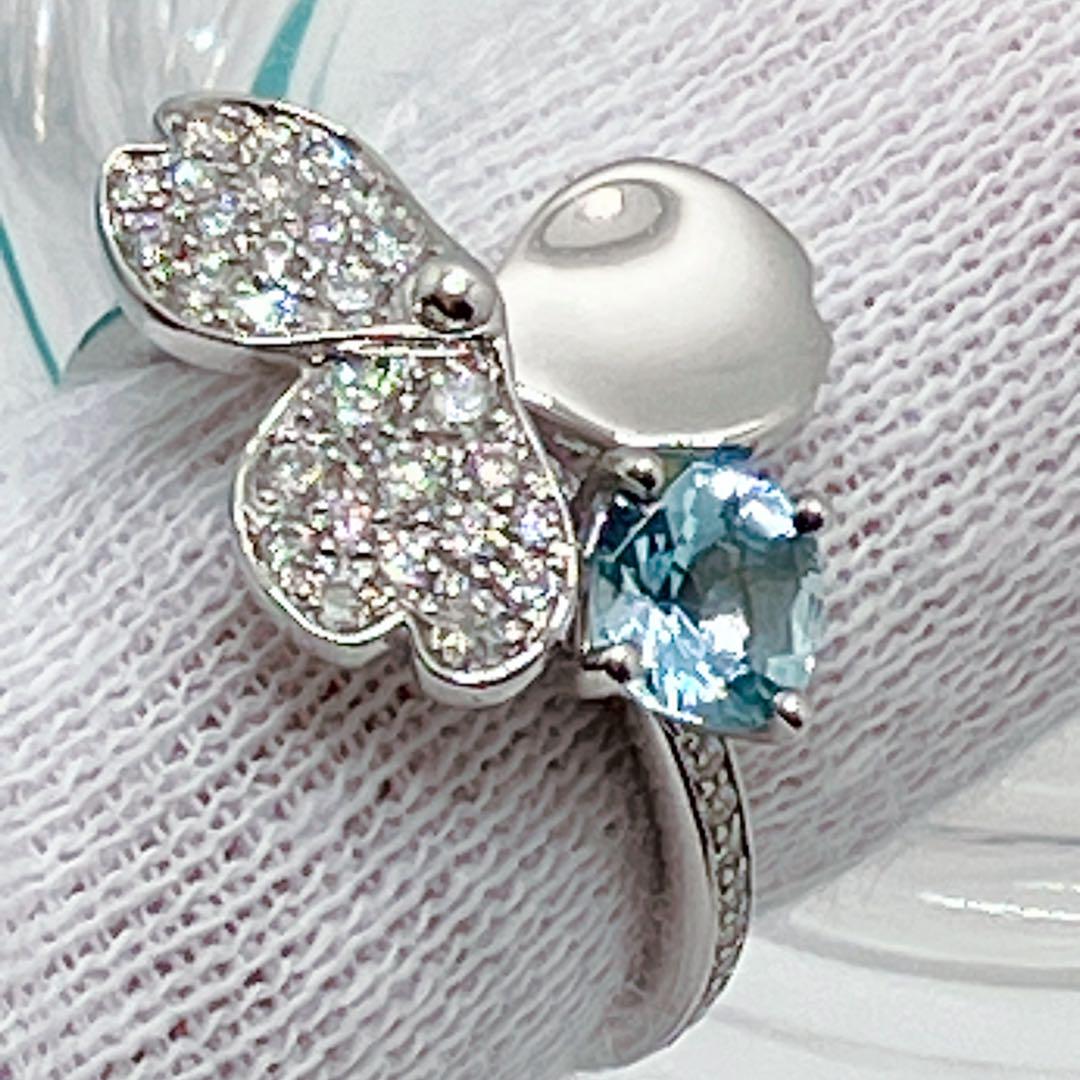 TIFFANY&Co. ティファニー ペーパーフラワー アクアマリン 4号