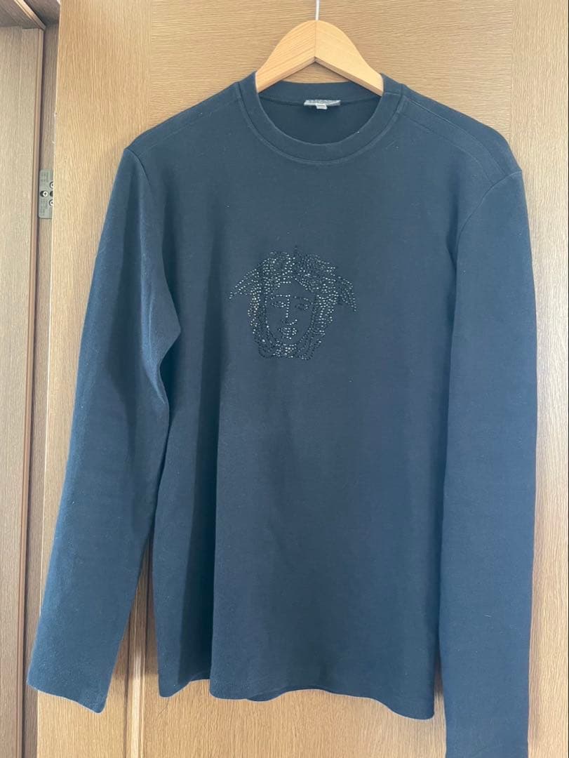ベルサーチ メドゥーサ ラインストーン長袖TシャツM VERSACE