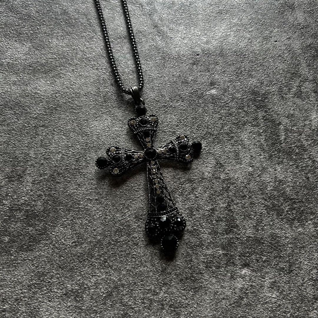 2点おまとめ買い‼️archive grunge cross necklace archive grunge cross necklace rhinestone アクセサリー