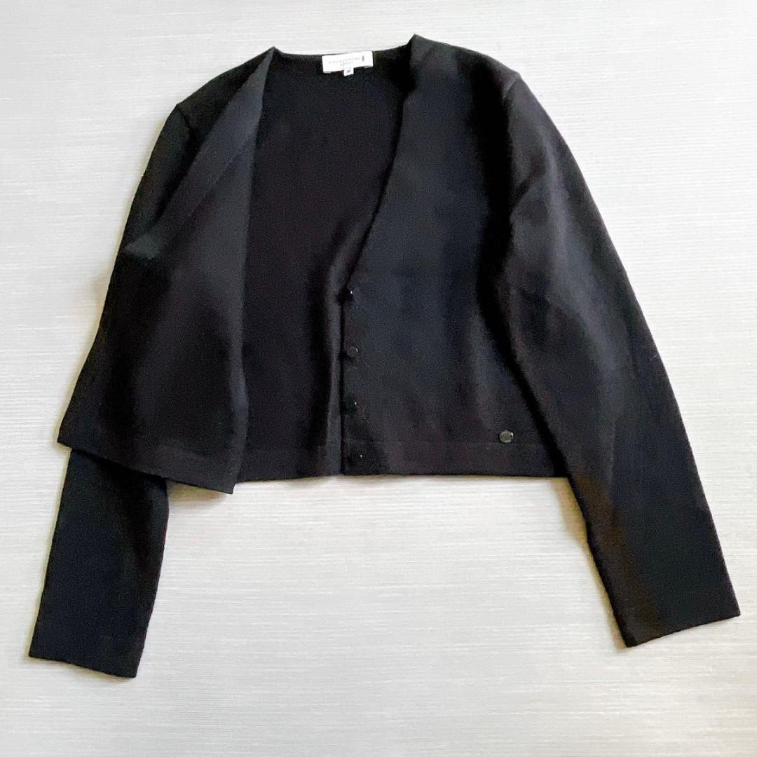 美品【マッキントッシュ】ウールカシミヤショートカーディガン ブラック 38