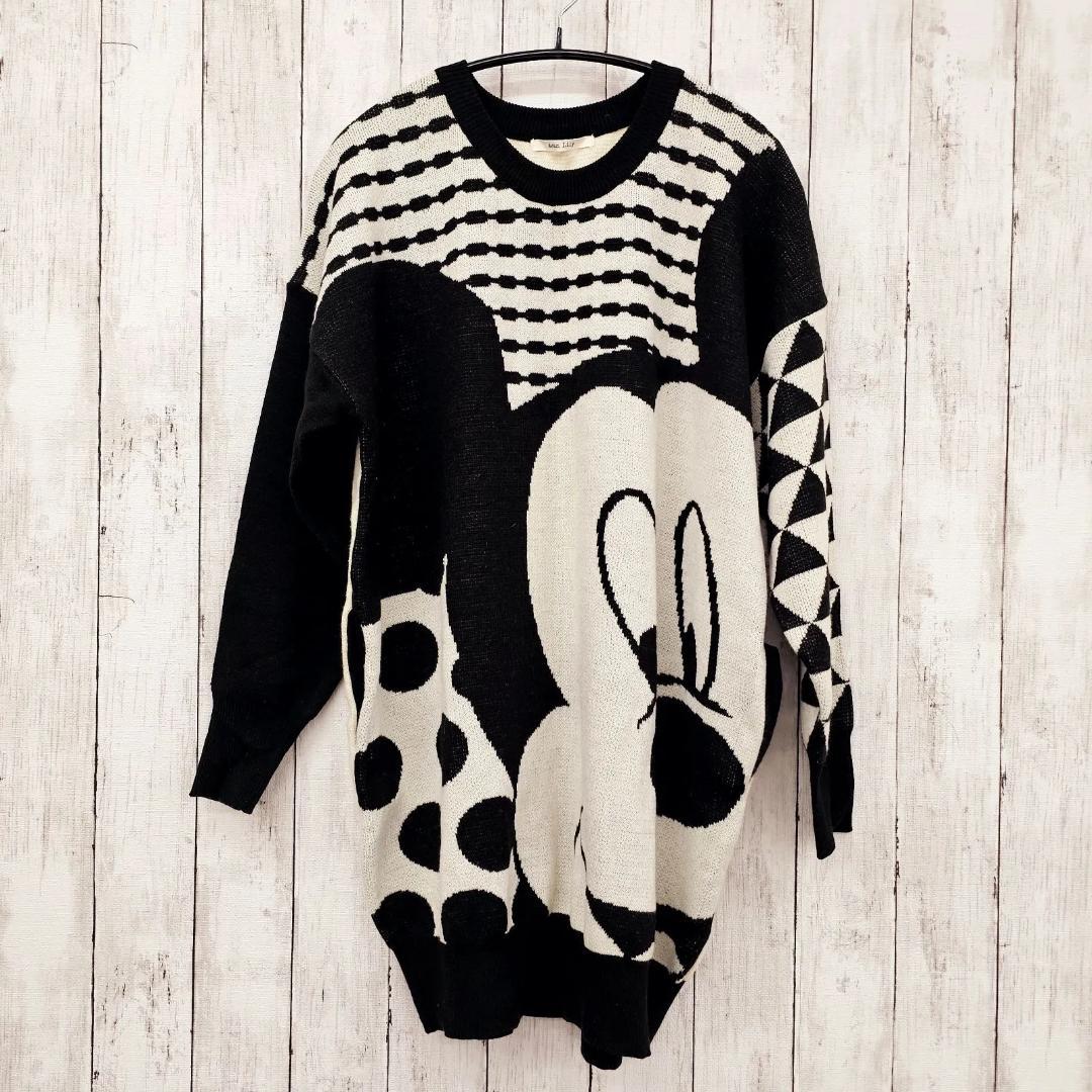 【 Avan Lily 】Mickey BIG フェイスニットワンピース