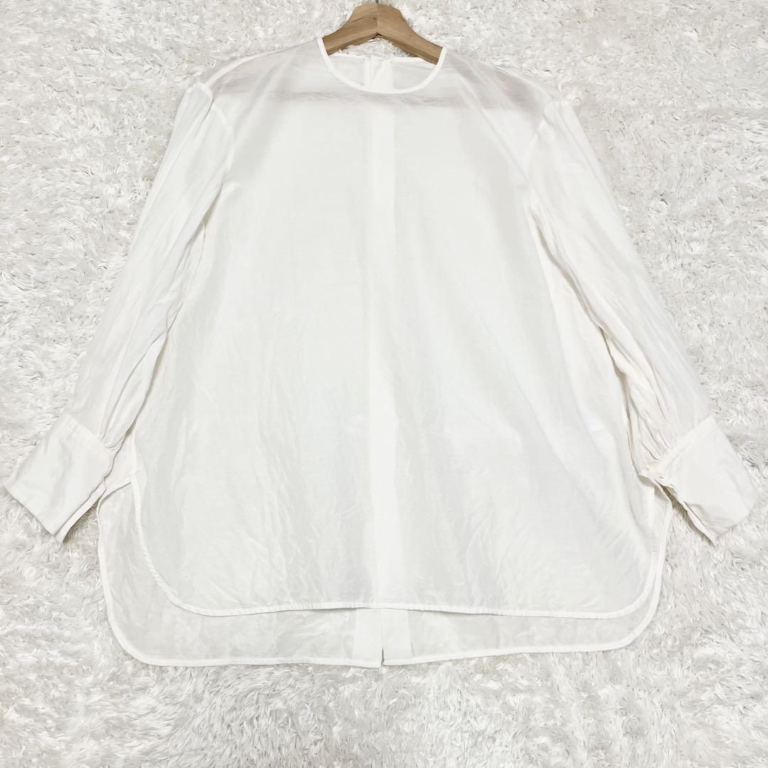 美品❣️ ボールジィ バックボタン コットンシルクブラウス ホワイト ゆったり