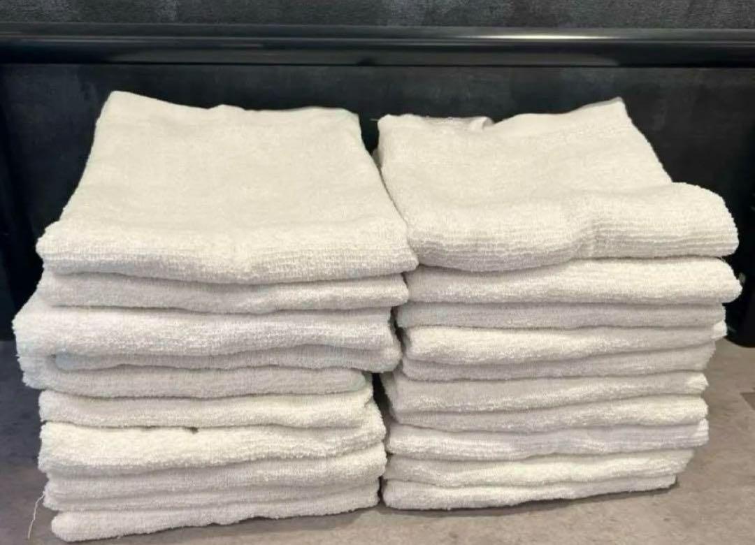新品40枚激安フェイスタオル白安い大量長いタオル業務