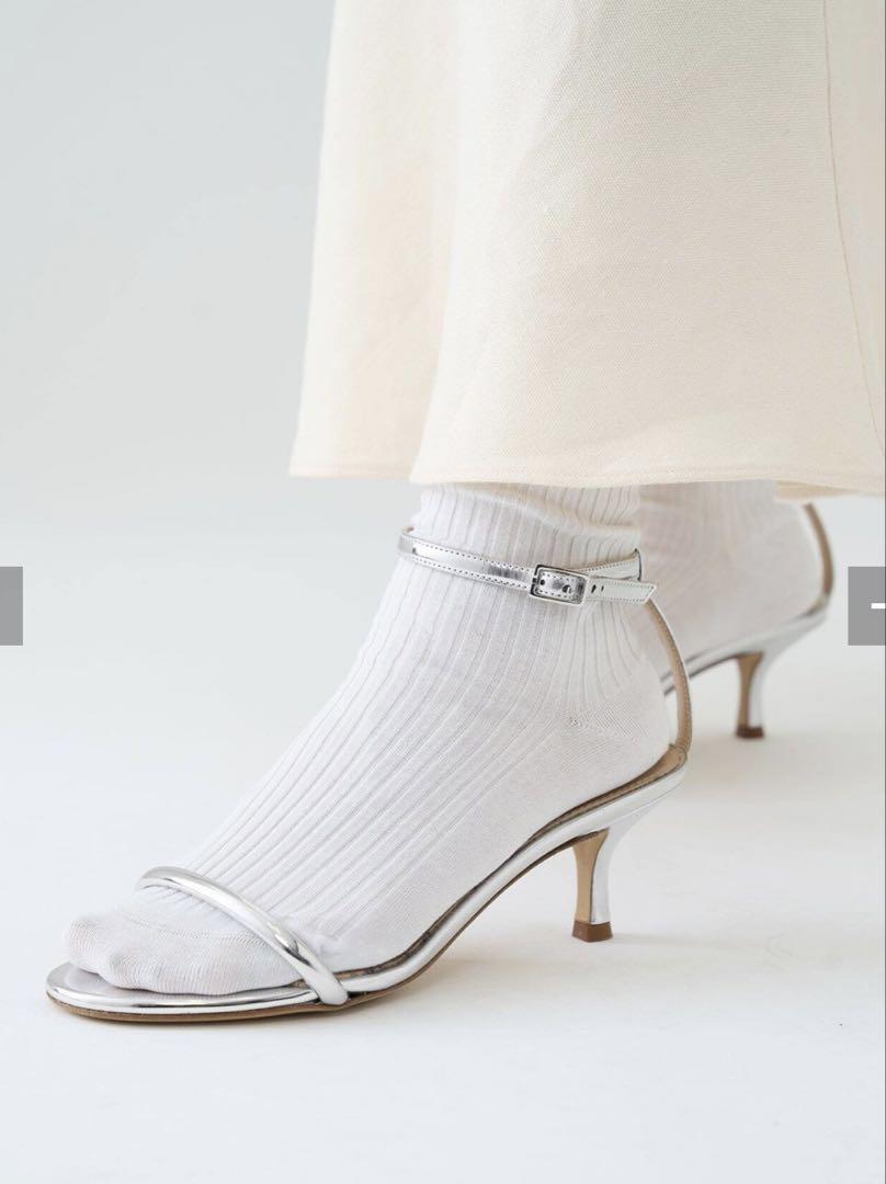 FABIO RUSCONI/アンクルストラップサンダル/size38/シルバー