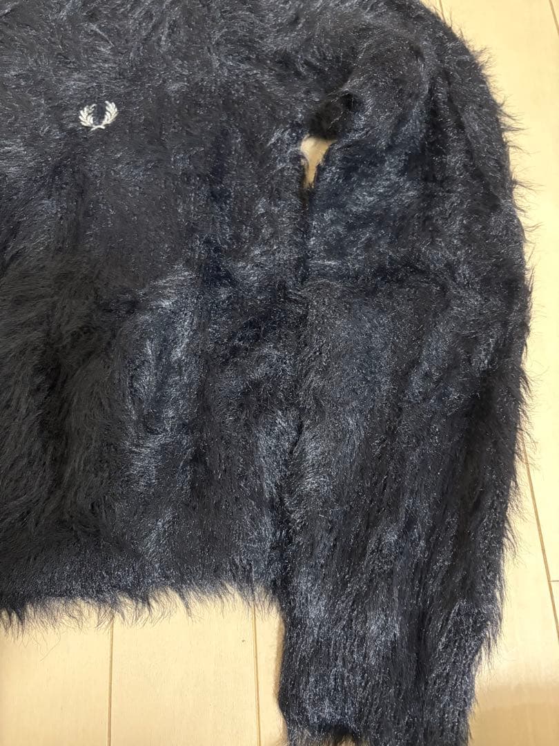 FRED PERRY ブラックファーカーディガン SIZE Fred Perry