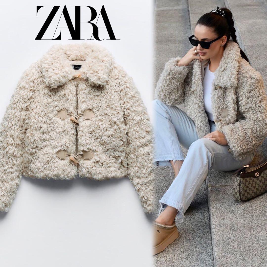 ZARA 新品 完売クロップドフェイクファージャケットXS
