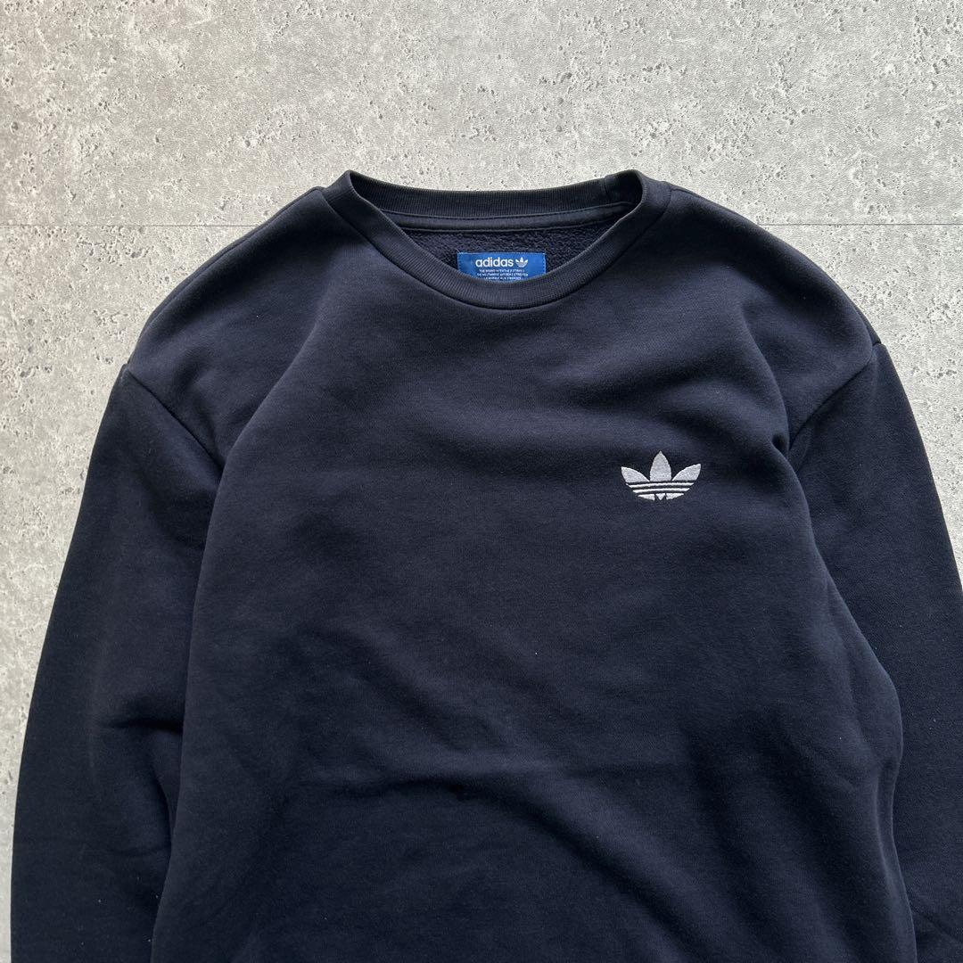 adidas 00s アディダス トレーナー 刺繍ロゴ スウェット ネイビー S