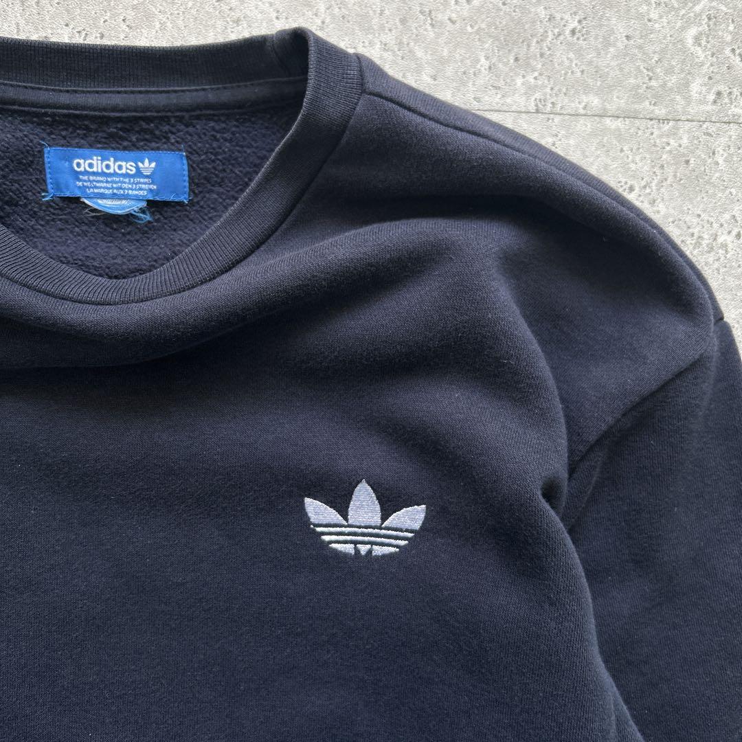 adidas 00s アディダス トレーナー 刺繍ロゴ スウェット ネイビー S