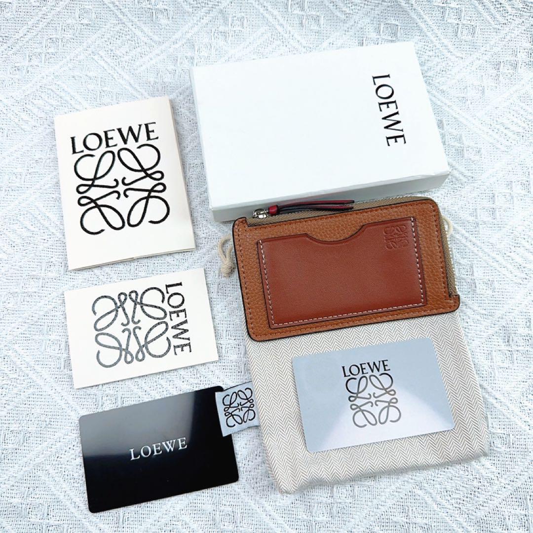 LOEWE コインカードホルダー 財布 トフィー/タン