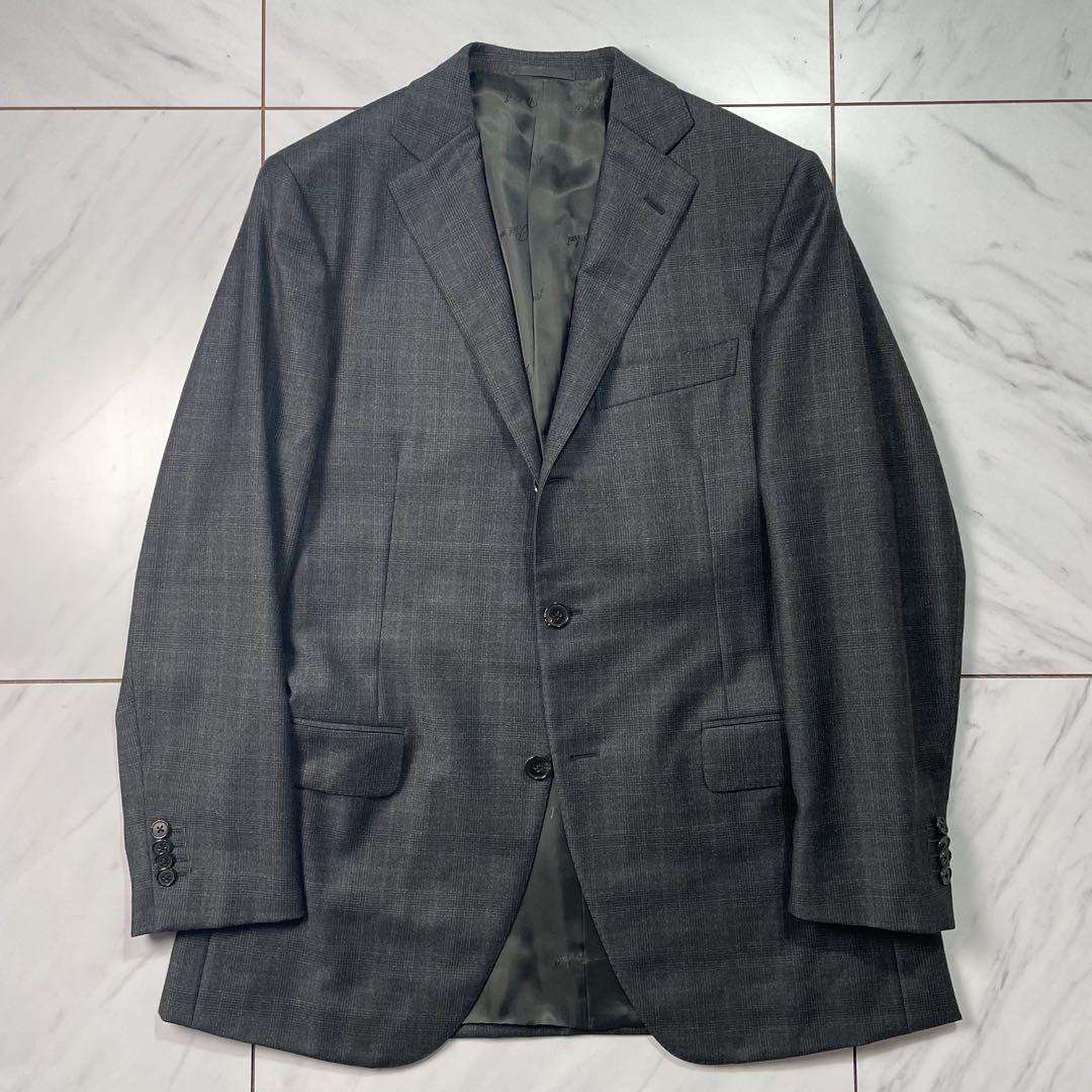 美品 BELVEST 伊勢丹 SUPER130's スーツ グレンチェック 48