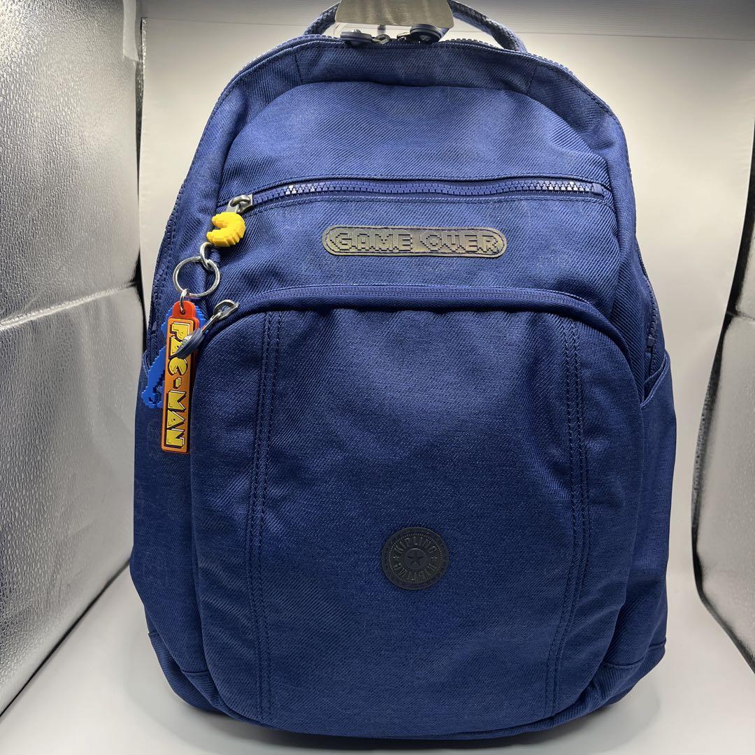 kipling キプリング　パックマンコラボリュック　ブルー
