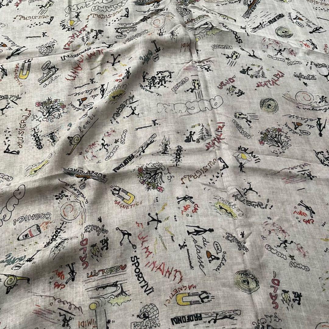 FALIERO SARTI ファリエロサルティ 総柄 カシミヤ混 大判ストール