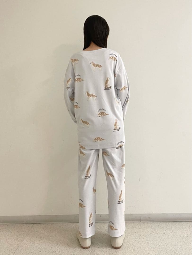 サルート ジェラートピケ ハスキー柄プルオーバー-ロングパンツ 上下セット SIZE gelato pique 未開封