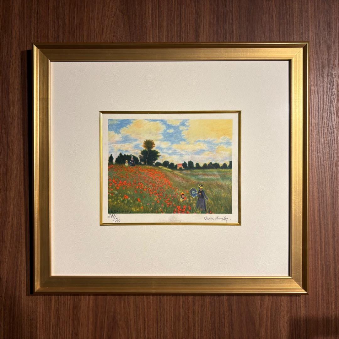 クロード・モネ《ひなげし》リトグラフ 額装済 証明書付き 限定