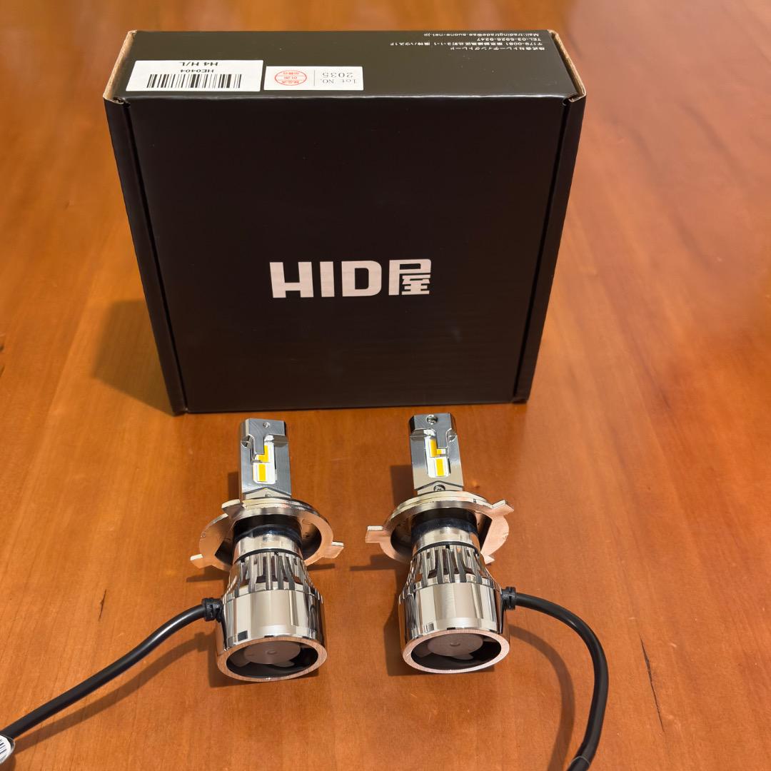 HID屋 H4 LED ヘッドライト 28500cd 電球色 Aシリーズ