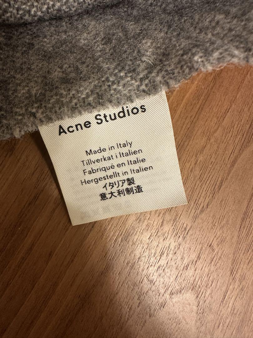 Acne Studios ロゴ入りマフラー グレー
