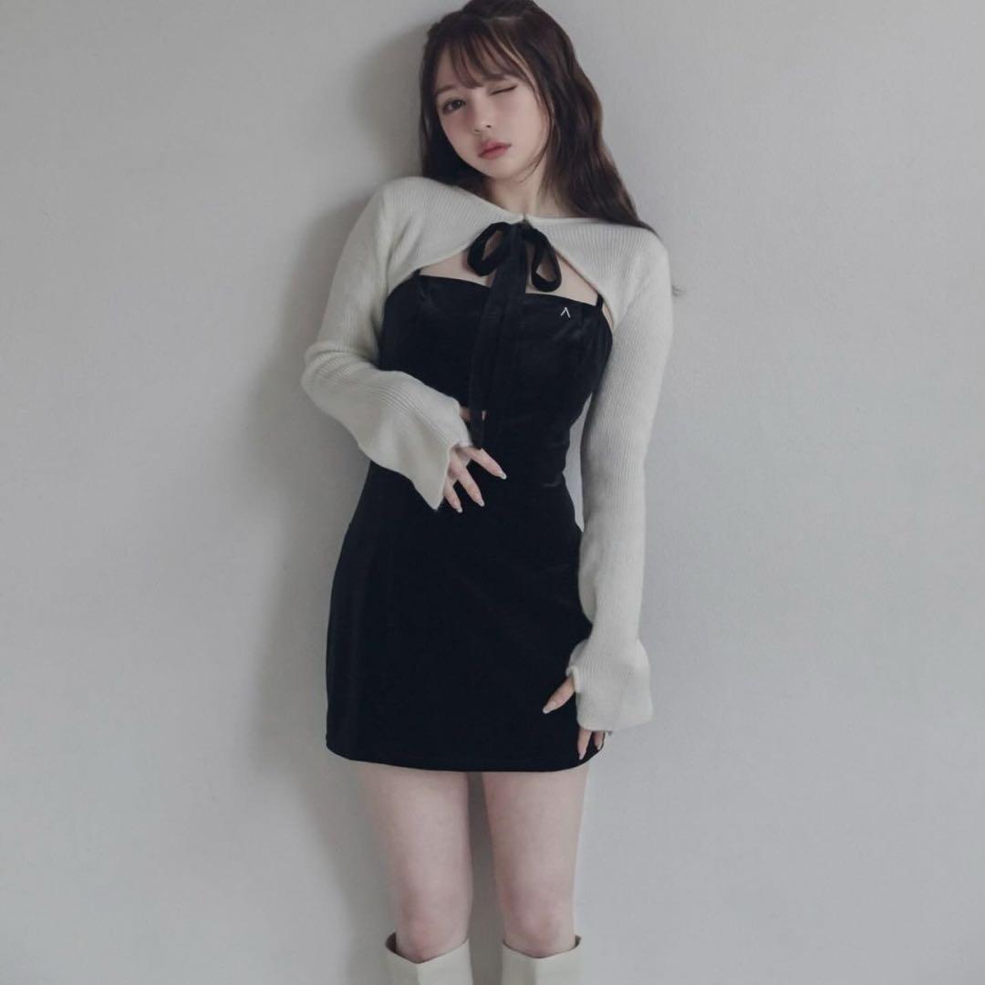 ワンピース andmary Anita ribbon mini dress