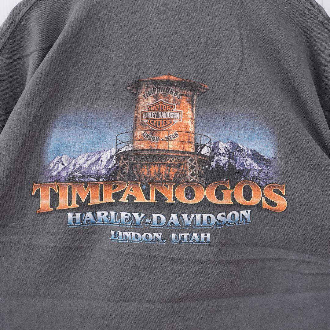 ハーレーダビッドソン Tシャツ 古着 両面 プリント L グレー 12906 ハーレーダビッドソン Tシャツ 古着 両面 プリント L グレー 12906