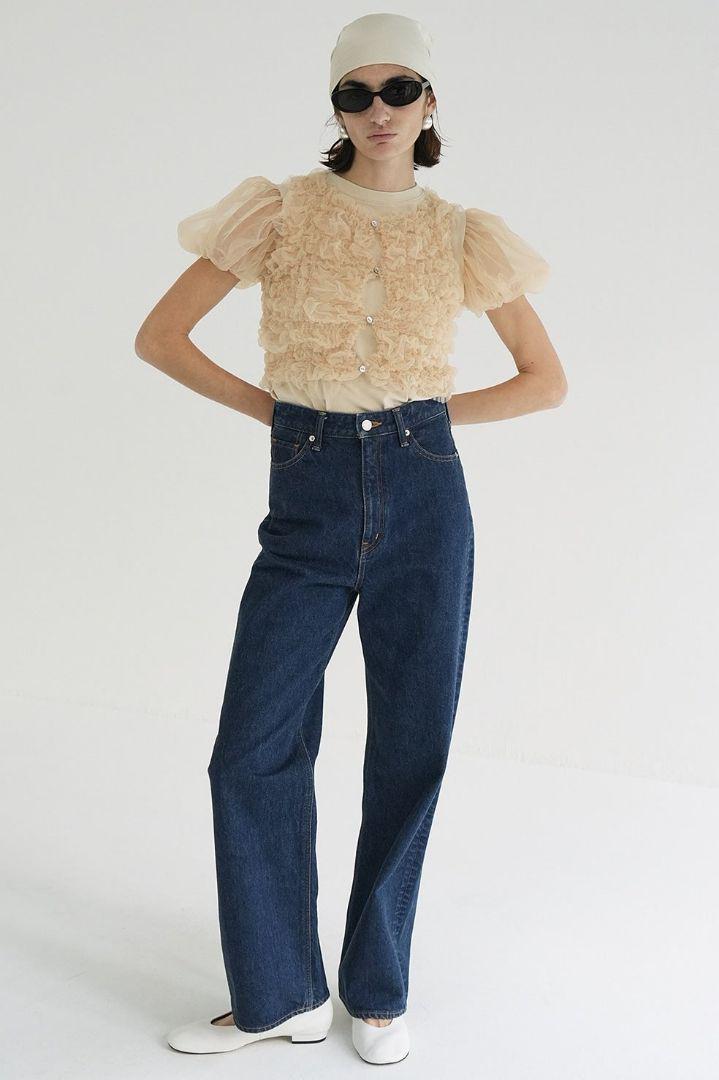 CLANE TULLE VEST LAYERED TOPS (BEIGE S) - メルカリ