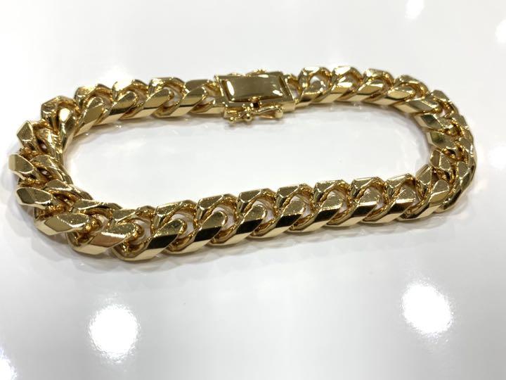 値下げ シングル ブレスレット100g 22cm 美品 BucW8-m50607661172 K18 喜平 8面 在庫定番