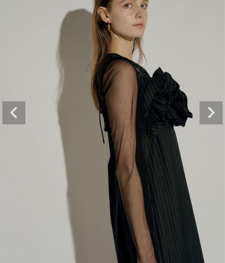 スーツ・フォーマル・ドレス LE'RURE Wavy frill bustier stripe dress LE'RURE Wavy frill bustier stripe dress - メルカリ