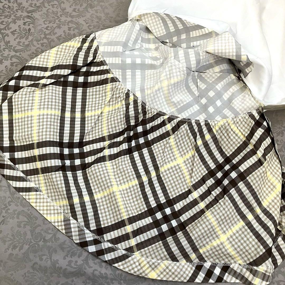 値下げ！Burberry】ノバチェック.チェック柄.フレアスカート.36.黄色.