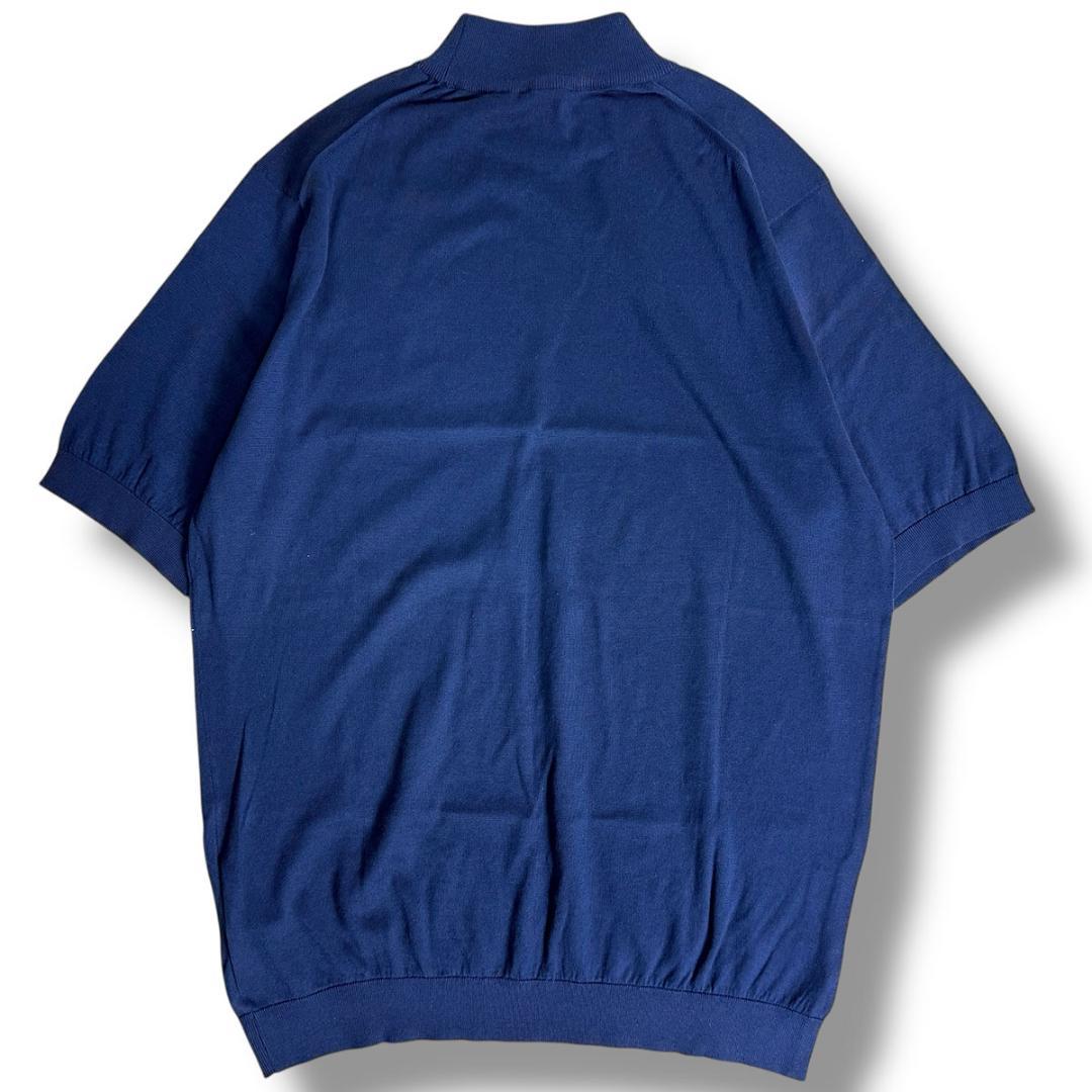 J3559 新品 ジョンスメドレー シーアイランドコットンハイネック半袖ニットM