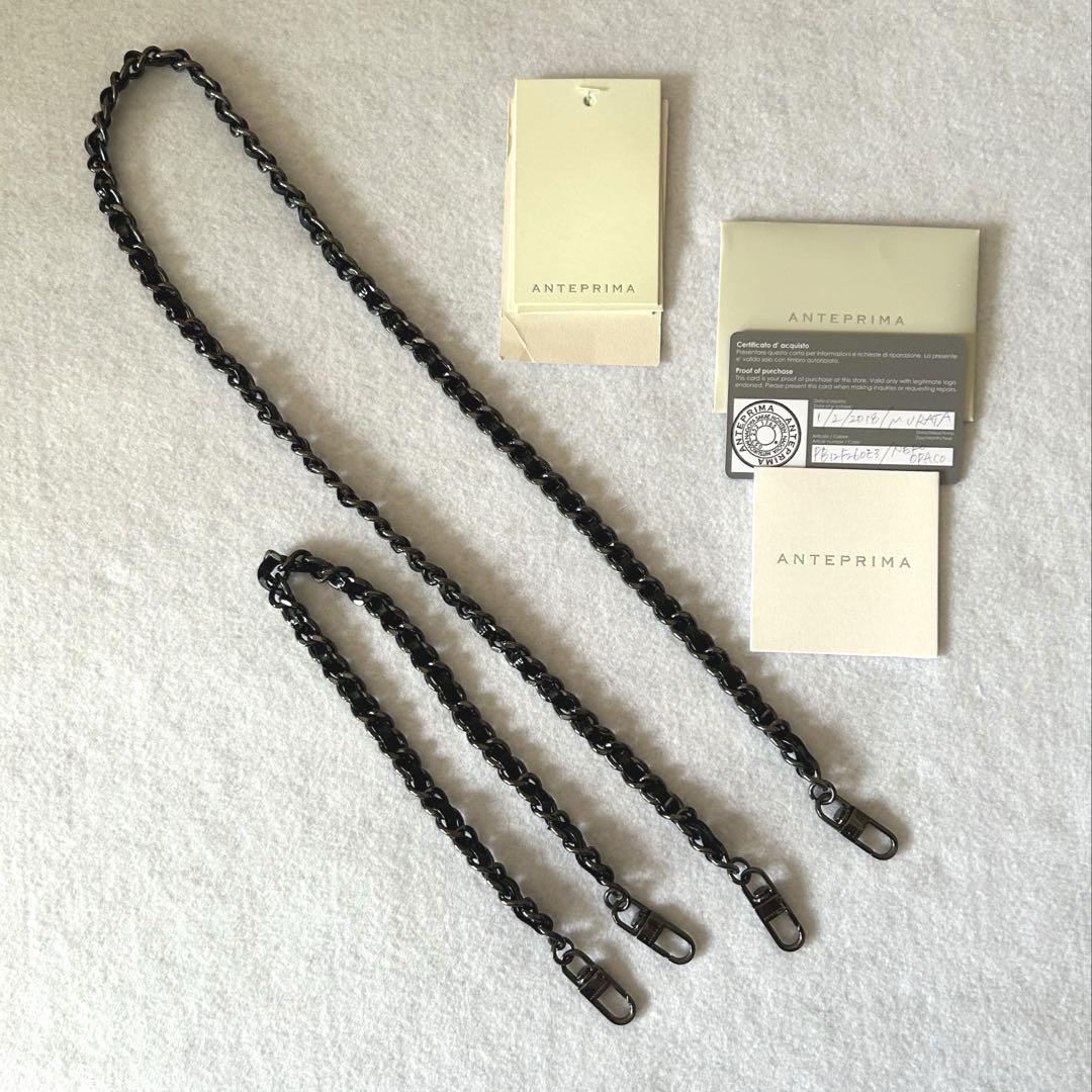 【美品】アンテプリマ ワイヤー グリッター/エナメルブラック 4way バッグ