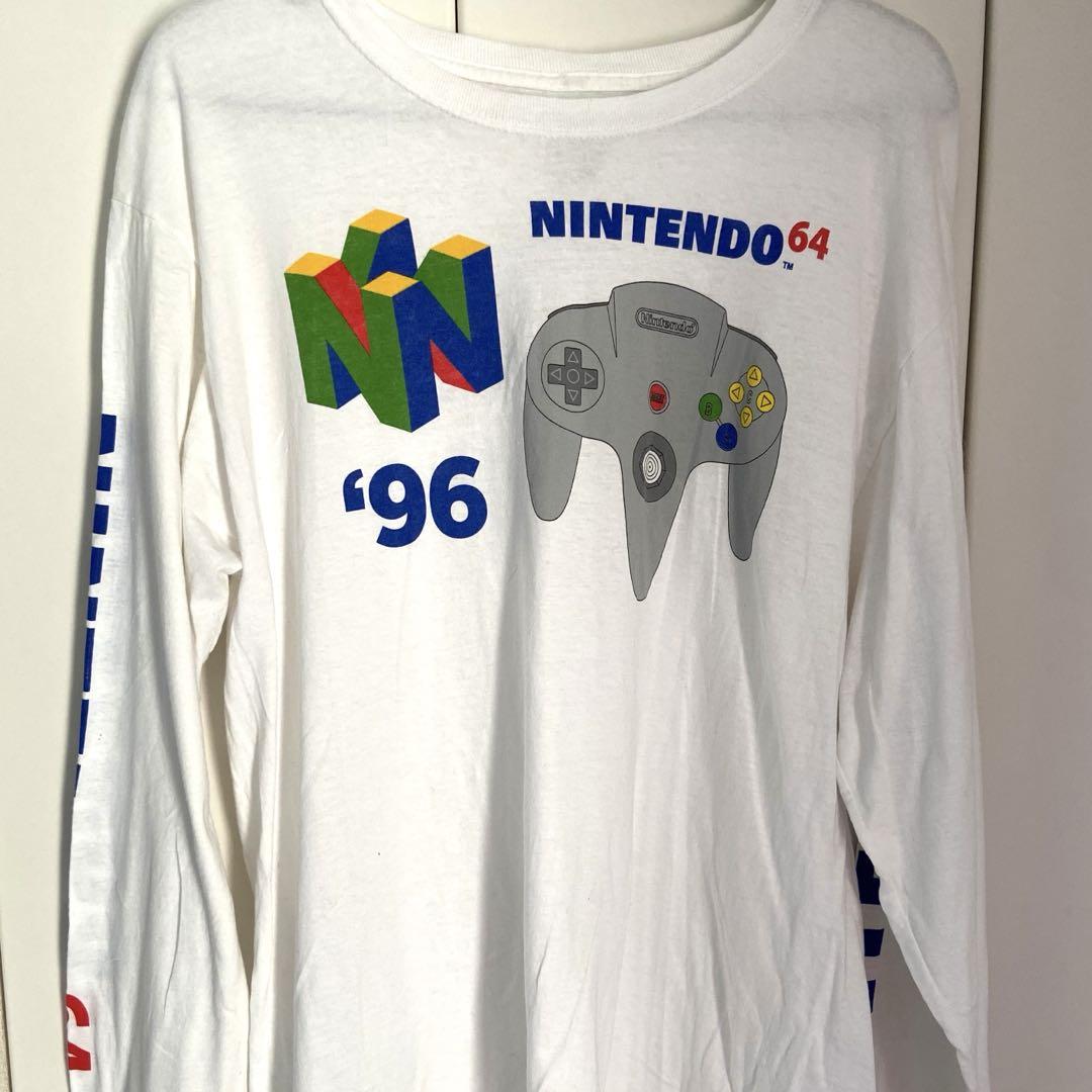 任天堂公式 Nintendo 64 長袖Tシャツ ロンT 白 M Y2K 古着トップス