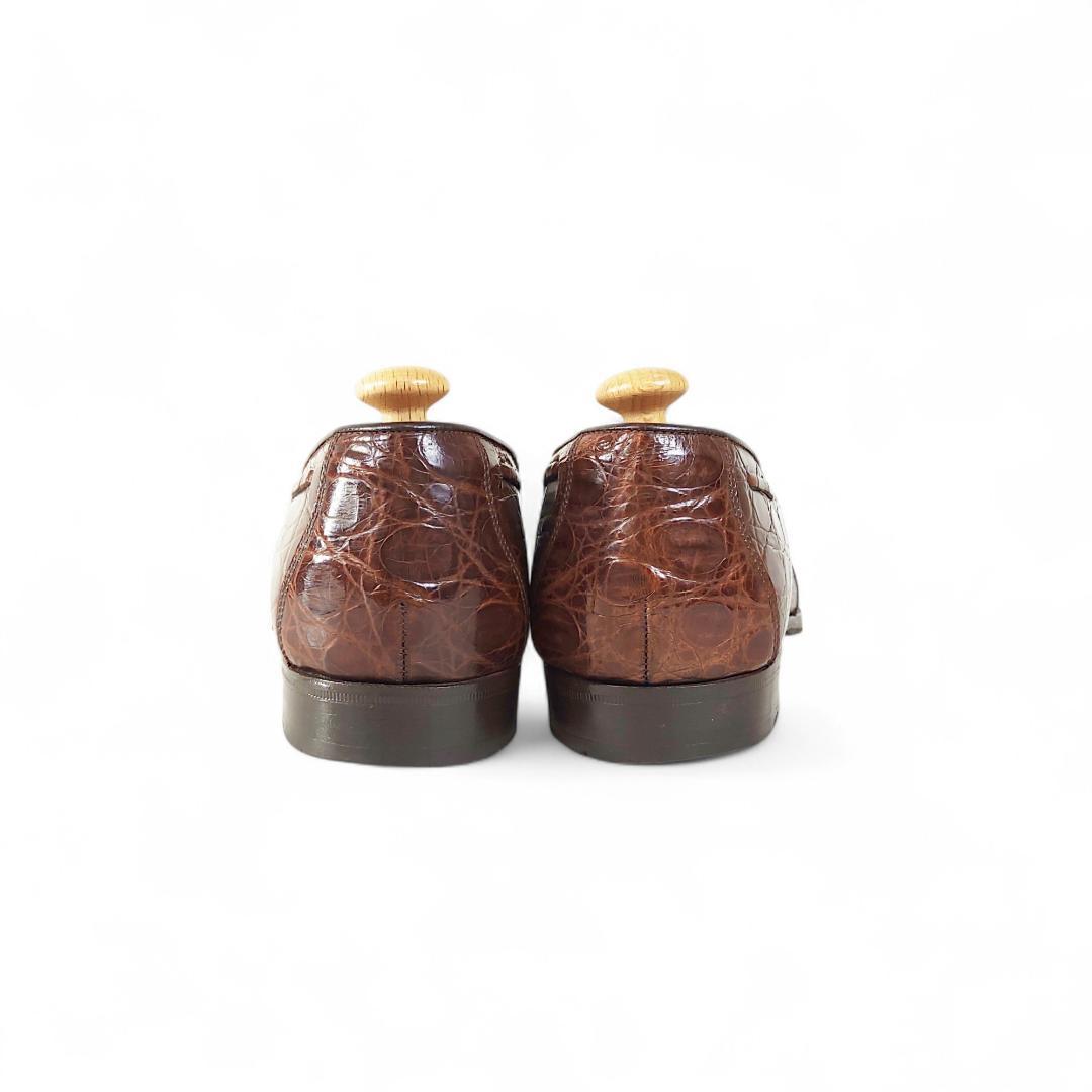 良品|ラルフローレン|タッセルローファー|クロコダイル|茶|26EE