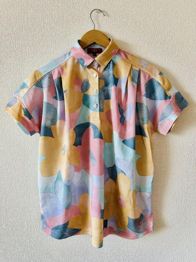 キャロウェイゴルフRED LABEL　かざあなメッシュフラワーアート ポロシャツ