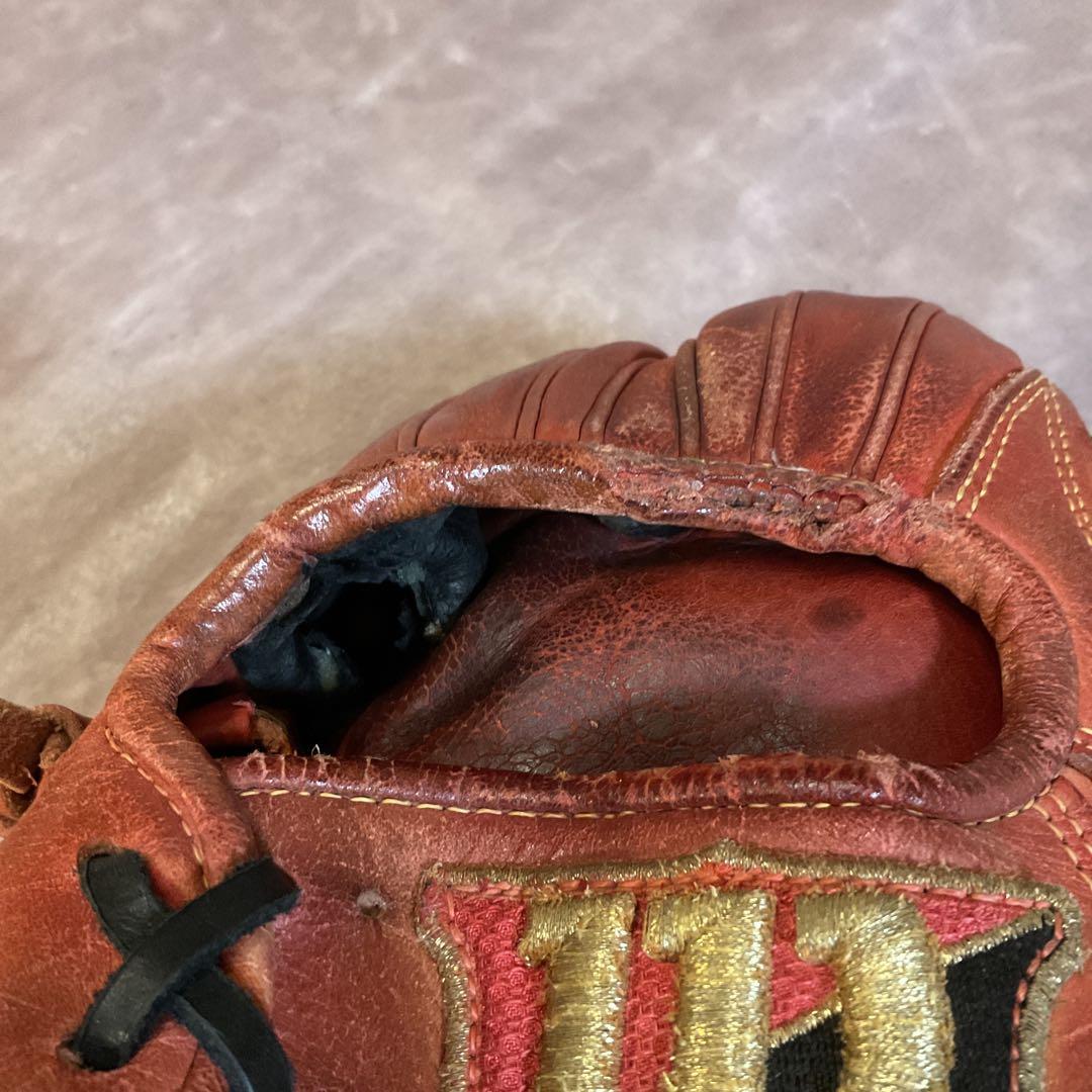 硬式内野 Wilson staff dual プロストックレザー 紐＆グリス交換