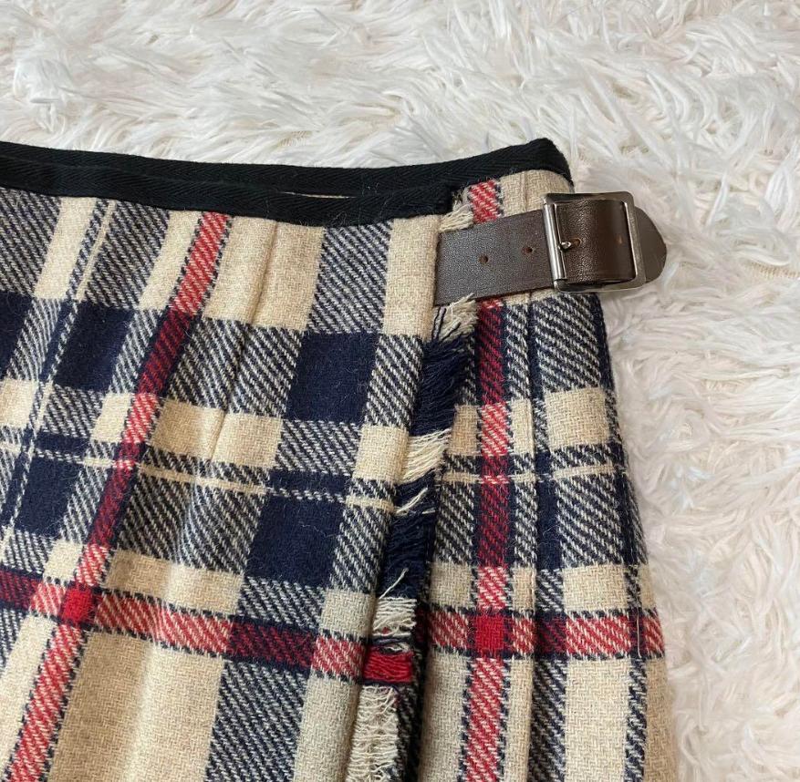 ✨極美品✨マーガレットハウエル　ラップスカート　タータンチェック　プリーツ