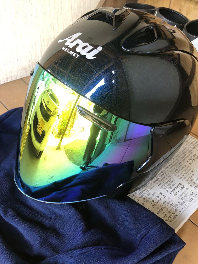 arai sz-ram3 グラスブルー　ジェットヘルメット　ミラーシールド付き