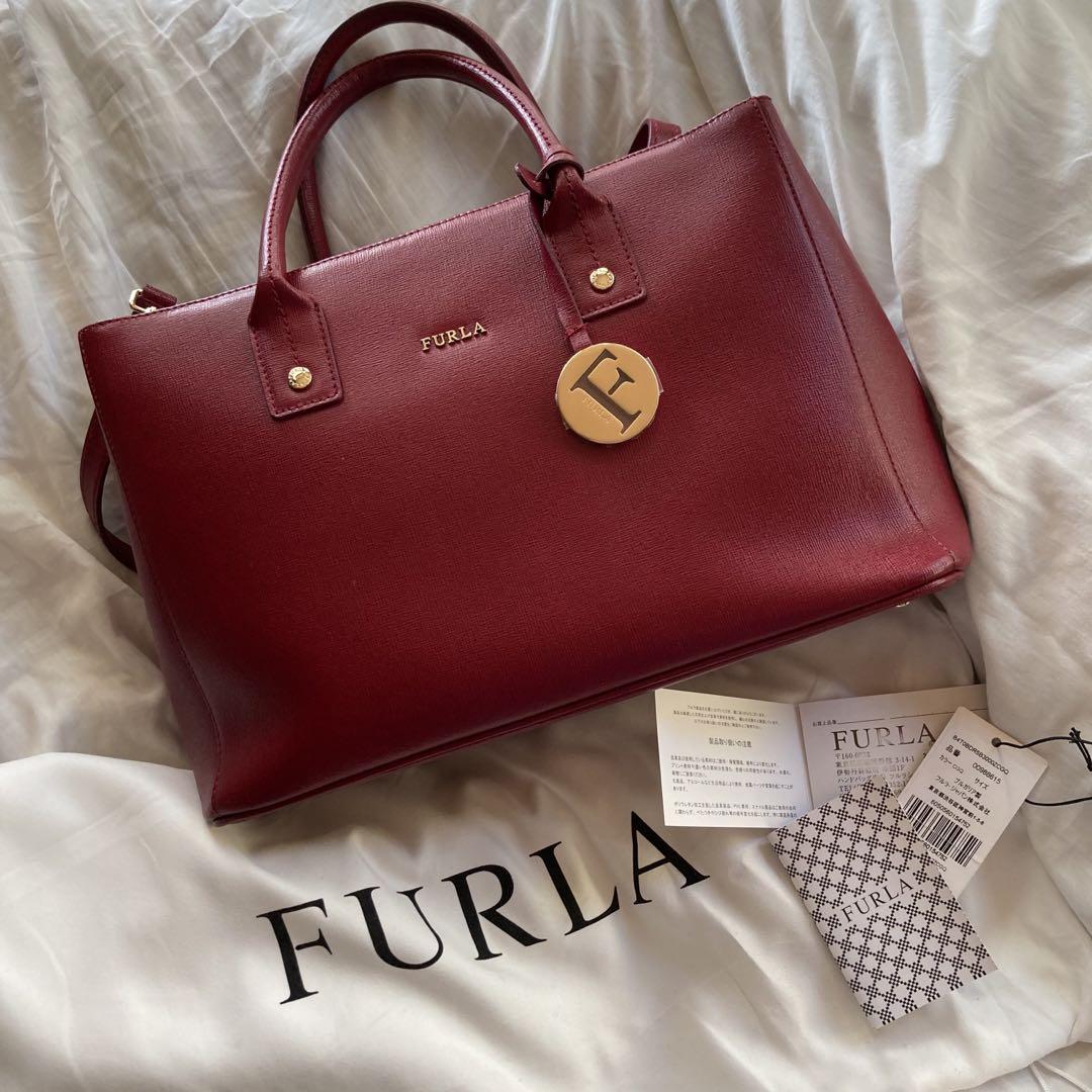 【半額以下★未使用•正規品・付属品全て有】FURLA 赤　2wayハンドバッグ