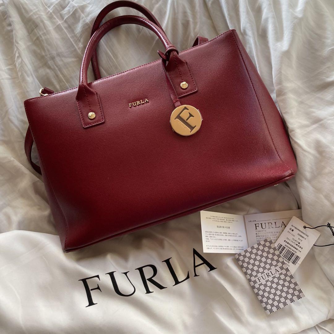 【半額以下★未使用•正規品・付属品全て有】FURLA 赤　2wayハンドバッグFURLA