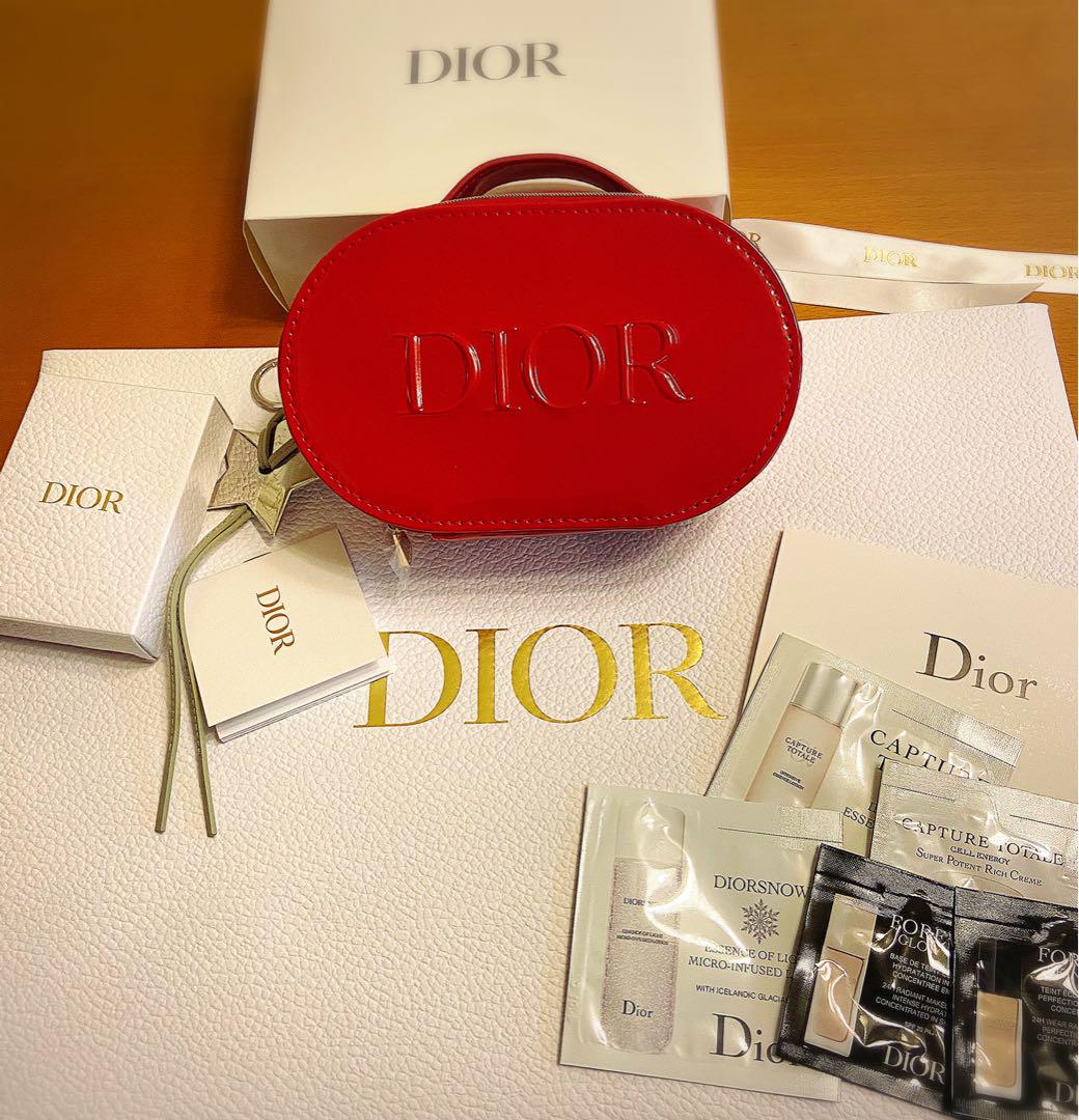Diorノベルティ エナメルバッグ＆クリスタル会員スター型チャーム 化粧サンプル