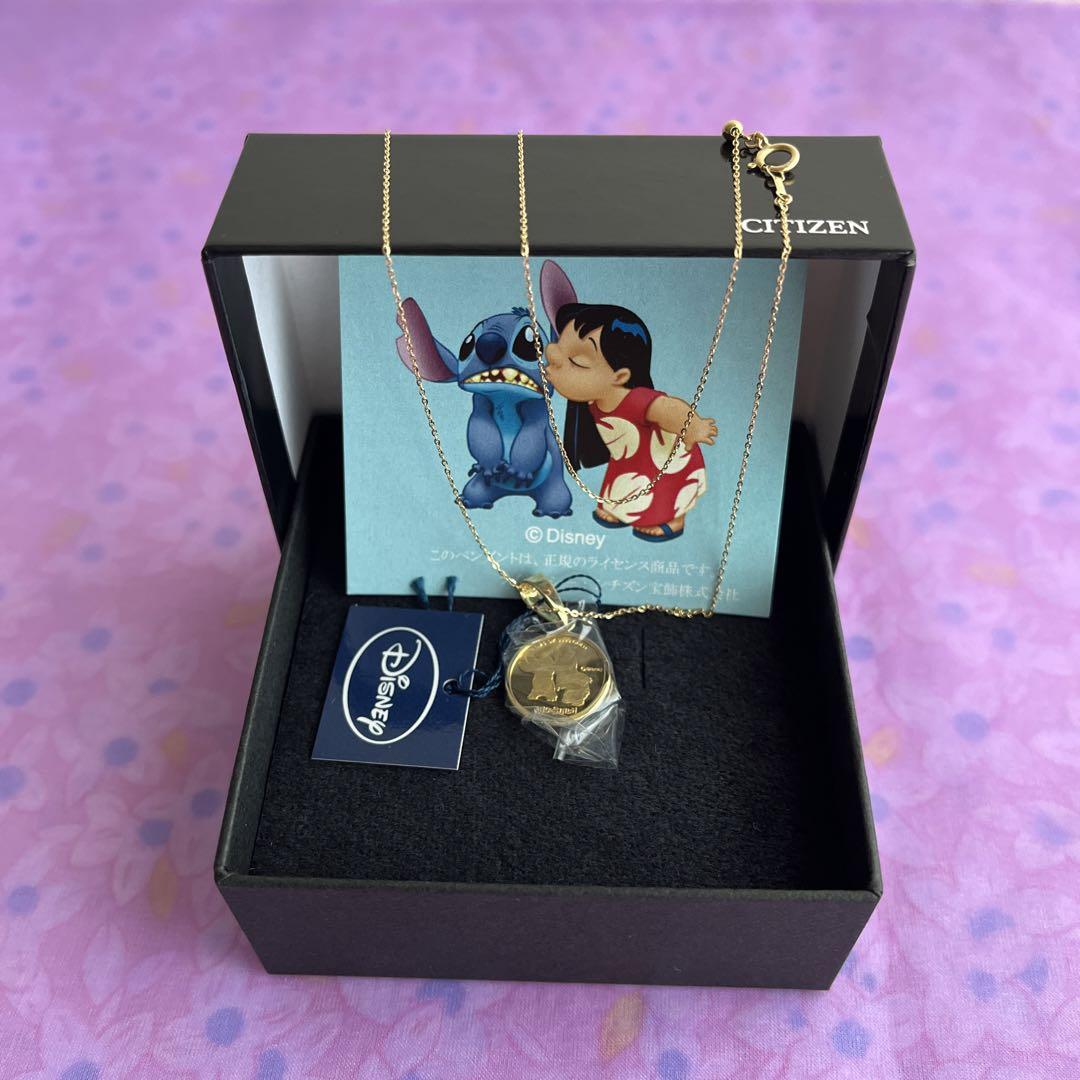 ディズニー　リロ＆ステッチ　純金コインペンダント　純金ネックレス　金貨　24k